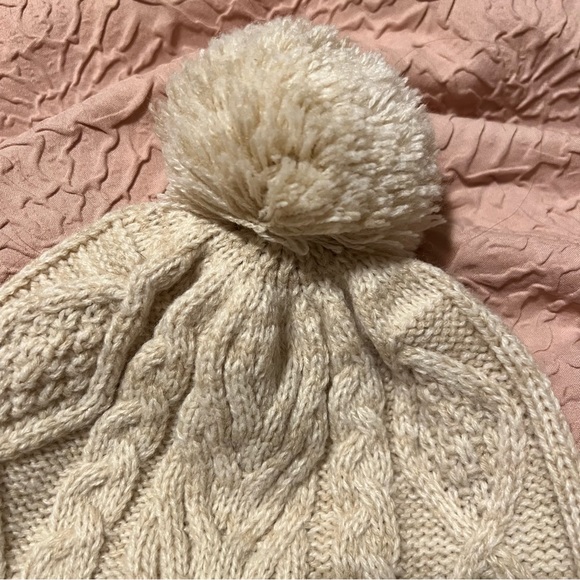 Obey Cream Cuffed Pom Pom Knit Beanie - Picture 3 of 7